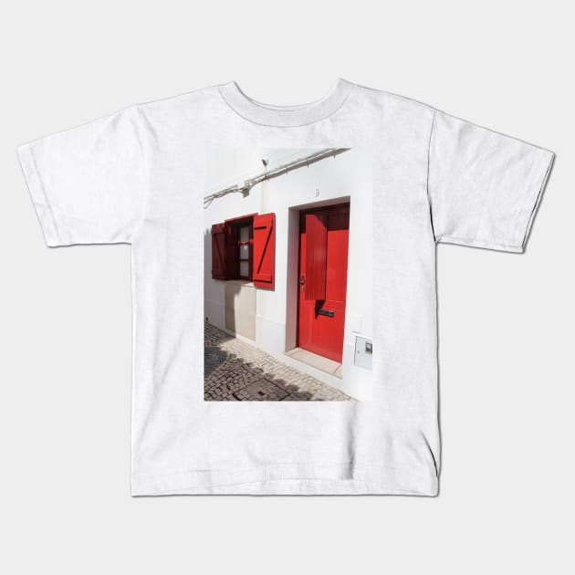 Algarve charm in red and white Kids T-Shirt by WesternExposure